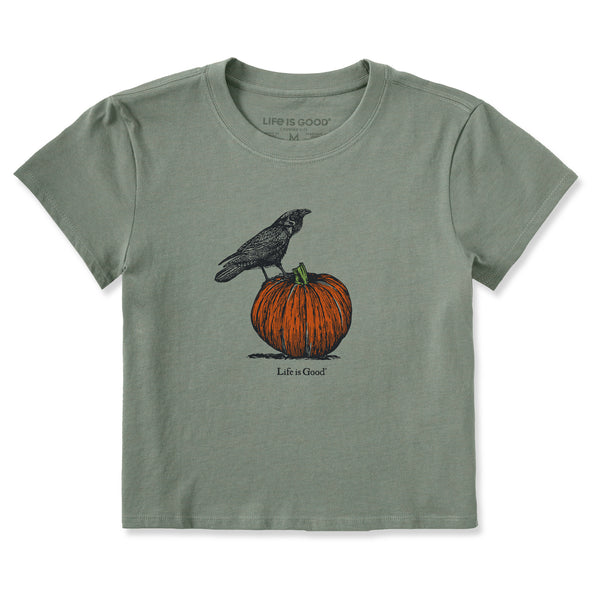 life is good Women's Antique Raven u0026 Pumpkin Crusher-LITE Shrunken Tee