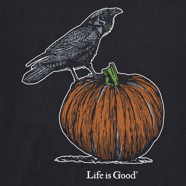 Life Is Good Women's Antique Raven U0026 Pumpkin Long Sleeve Crusher Tee