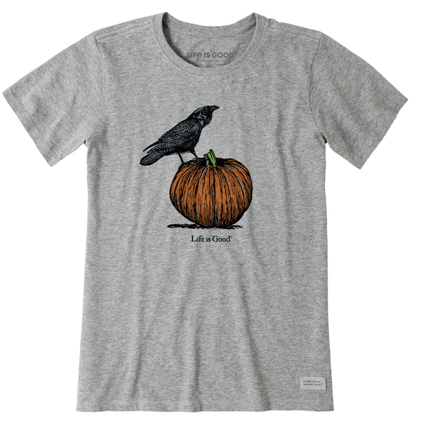 life is good Women's Antique Raven u0026 Pumpkin Short Sleeve Crusher Tee