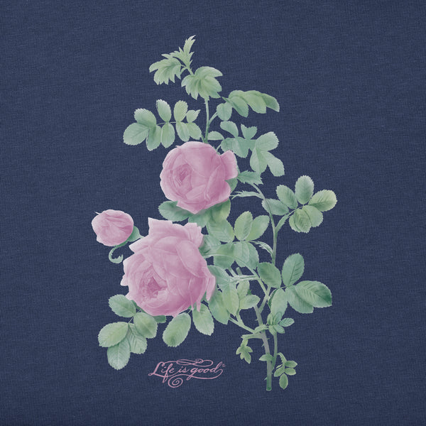 Life Is Good Women's Antique Rose Branch Short Sleeve Crusher Tee