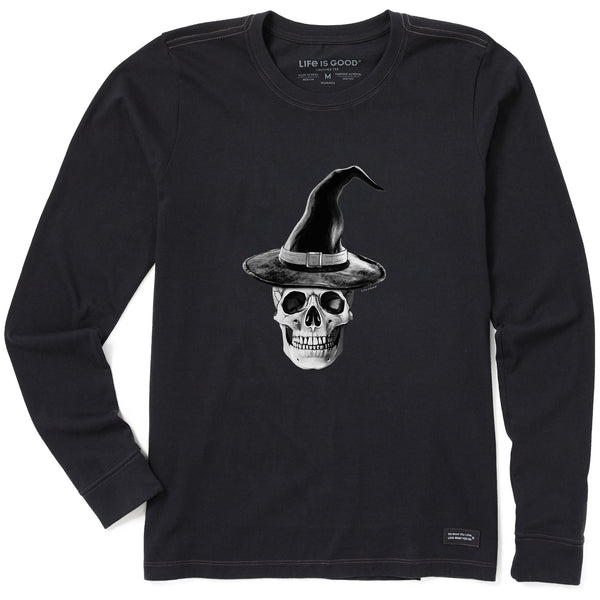 life is good Women's Antique Skull Witch Long Sleeve Crusher Tee