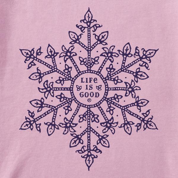 Life Is Good Women's Antique Snowflake Long Sleeve Crusher Tee