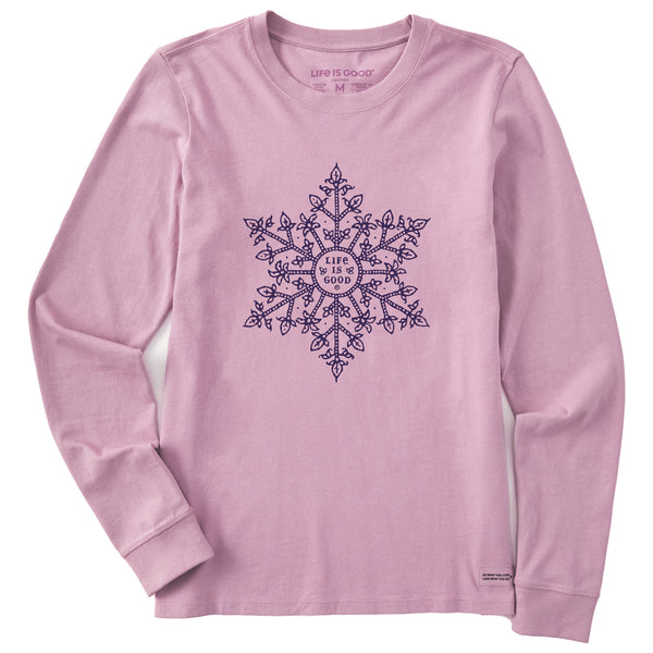 life is good Women's Antique Snowflake Long Sleeve Crusher Tee