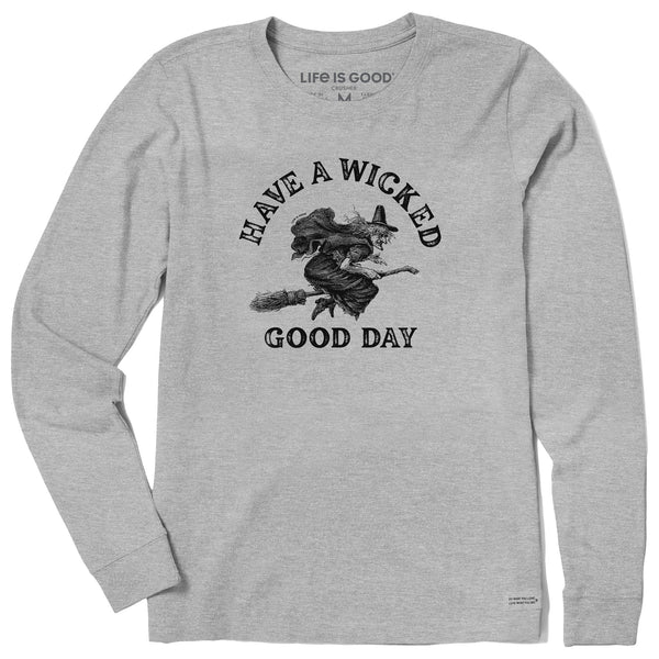 life is good Women's Antique Wicked Good Day Witch Long Sleeve Crusher Tee