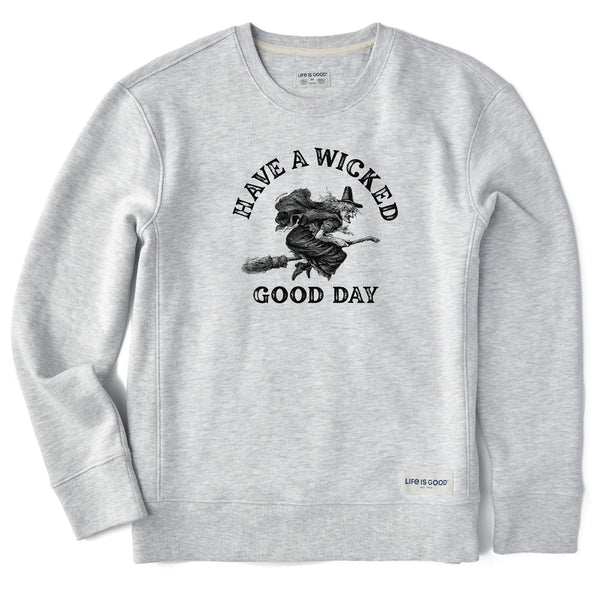 Life Is Good Women's Antique Wicked Good Day Witch Simply True Fleece Crew