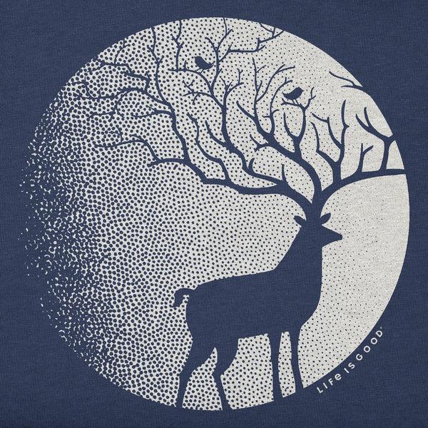 Life Is Good Women's Antlers In The Moonlight Long Sleeve Crusher Tee