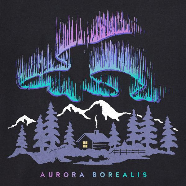Life Is Good Women's Aurora Borealis Cabin Long Sleeve Crusher Tee