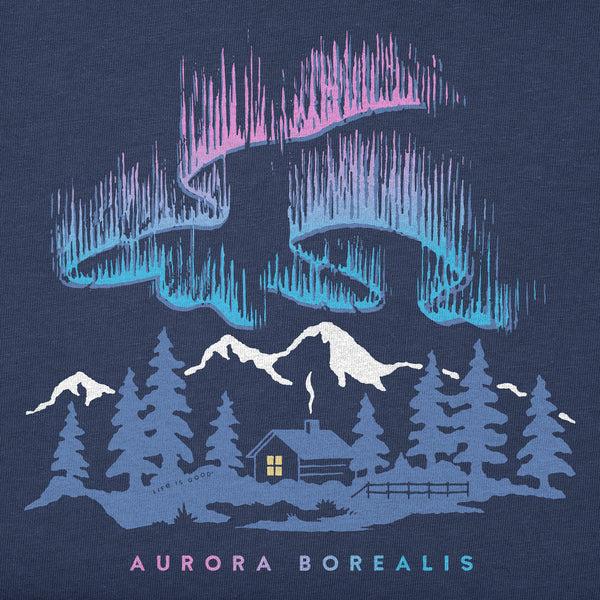 Life Is Good Women's Aurora Borealis Cabin Short Sleeve Crusher Tee