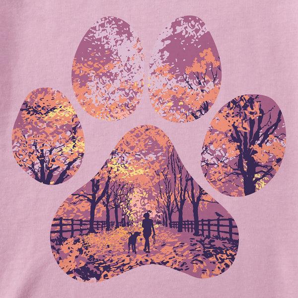 Life Is Good Women's Autumn Dog Walk Short Sleeve Crusher Tee