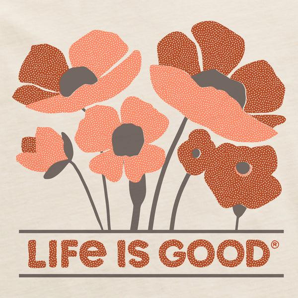 Life Is Good Women's Autumn Flowers Short Sleeve Crusher Tee