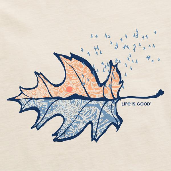 Life Is Good Women's Autumn Leafscape Short Sleeve Crusher Vee