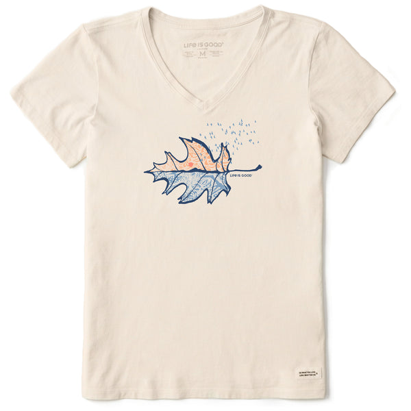 life is good Women's Autumn Leafscape Short Sleeve Crusher Vee