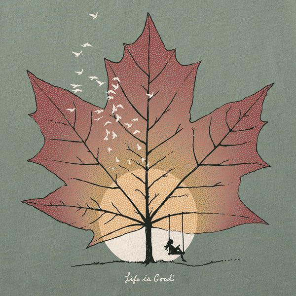 Life Is Good Women's Autumn Maple Sunset Long Sleeve Crusher Tee