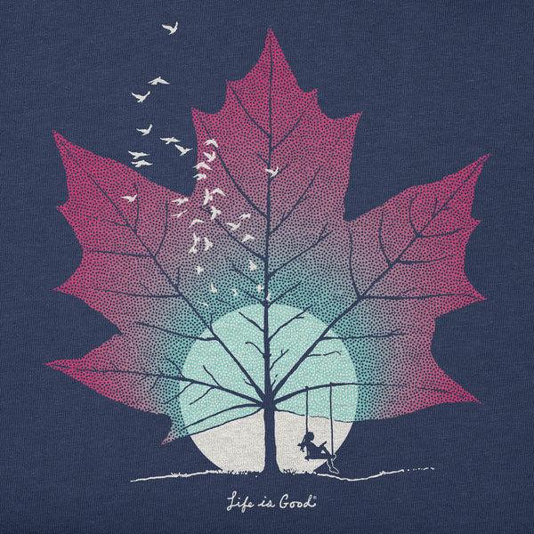 Life Is Good Women's Autumn Maple Sunset Long Sleeve Crusher Tee