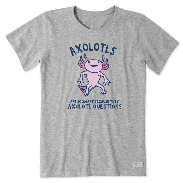 Life Is Good Women's Axolotls Questions Short Sleeve Crusher Tee