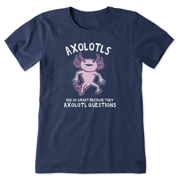 life is good Women's Axolotls Questions Short Sleeve Crusher Tee