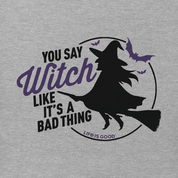 Life Is Good Women's Bad Thing Witch Long Sleeve Crusher Vee