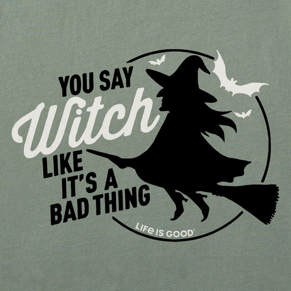 Life Is Good Women's Bad Thing Witch Short Sleeve Crusher Vee