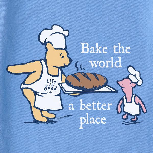 Life Is Good Women's Bake The World A Better Place Winnie U0026 P Short Sleeve Crusher Tee