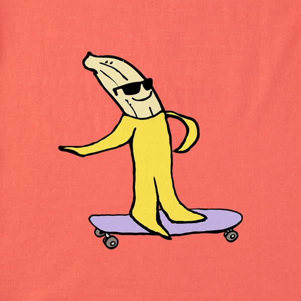 Life Is Good Women's Banana Boarder Short Sleeve Crusher Boxy Tee