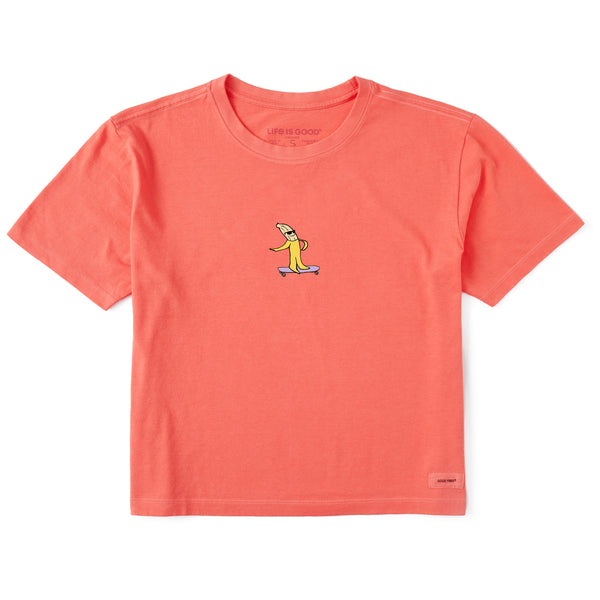 life is good Women's Banana Boarder Short Sleeve Crusher Boxy Tee