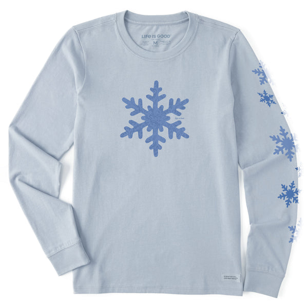 life is good Women's Baroque Snowflake Long Sleeve Crusher Tee