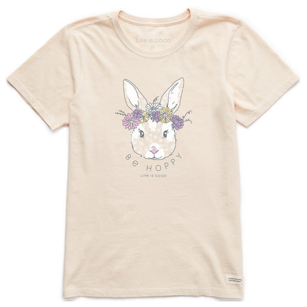 Life Is Good Women's Be Hoppy Flower Crown Short Sleeve Crusher Tee
