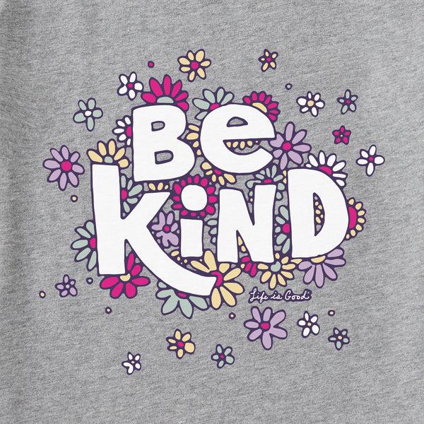 Life Is Good Women's Be Kind Flower Lines Short Sleeve Vee