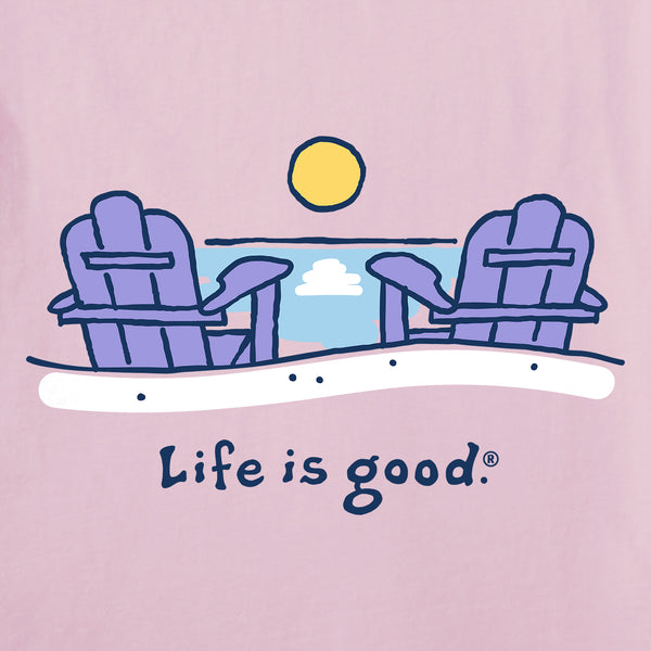 Life Is Good Women's Beach Adirondacks Short Sleeve Vee