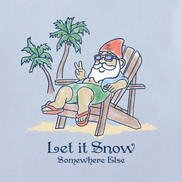 Life Is Good Women's Beach Gnome Let It Snow Somewhere Else Long Sleeve Crusher Tee