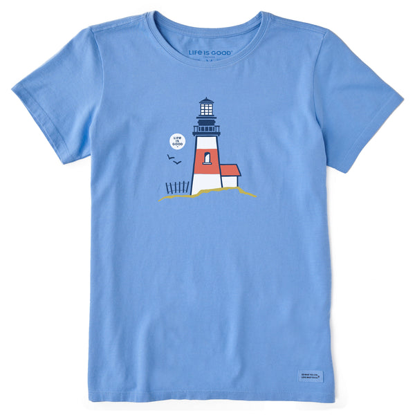 Life Is Good Women's Beach Lighthouse Short Sleeve Tee