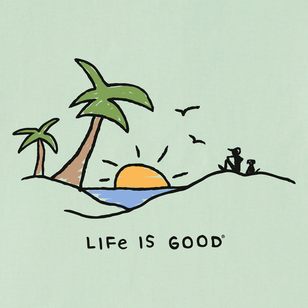 Life Is Good Women's Beach Palms Vista Short Sleeve Crusher Vee