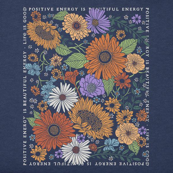 Life Is Good Women's Beautiful Energy Wildflowers Short Sleeve Crusher Boxy Tee