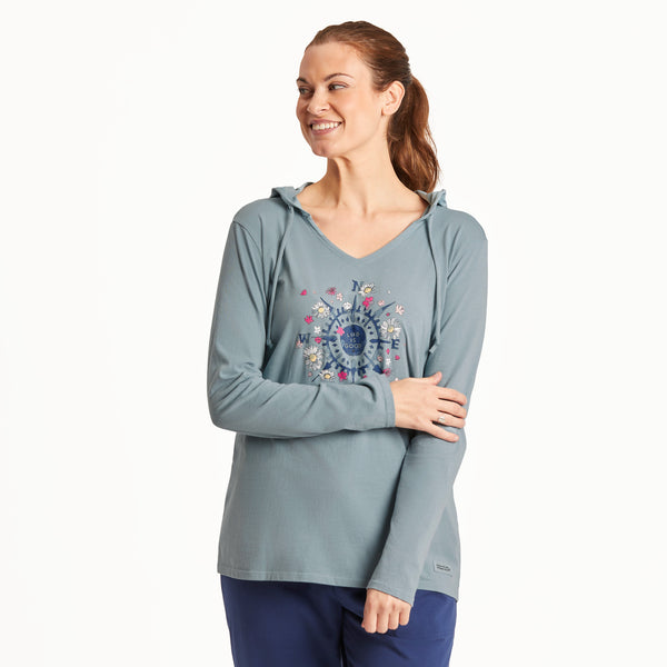 life is good Women's Beauty in All Directions Long Sleeve Crusher-LITE Hooded Tee