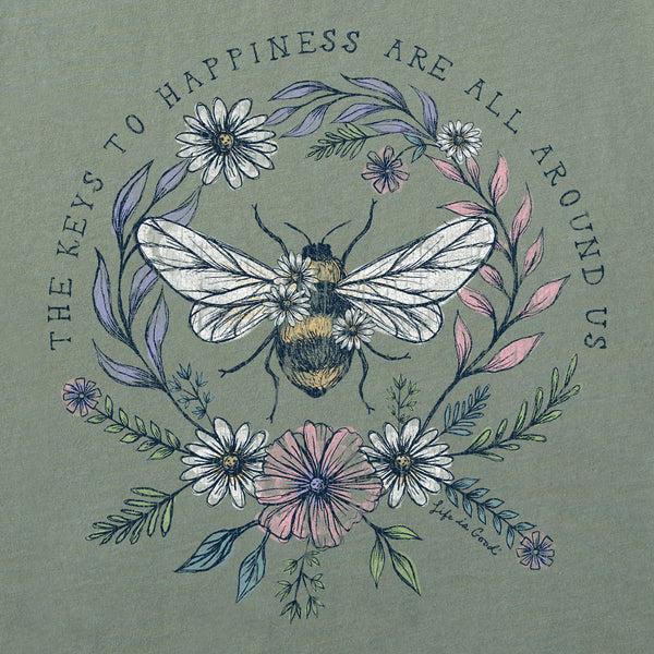 Life Is Good Women's Bee Happiness All Around Short Sleeve Tee
