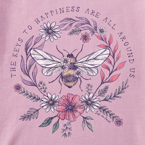 Life Is Good Women's Bee Happiness All Around Short Sleeve Tee