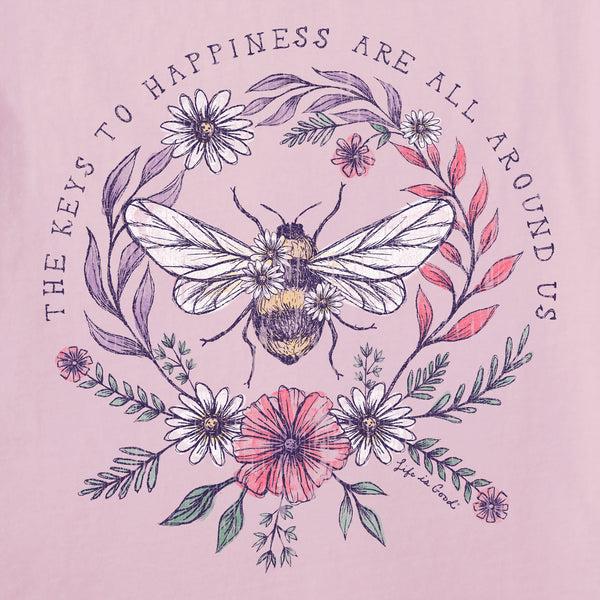Life Is Good Women's Bee Happiness All Around Simply True Fleece Hoodie