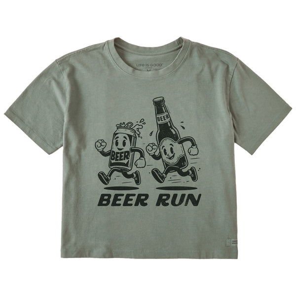 Life Is Good Women's Beer Run Short Sleeve Crusher Boxy Tee