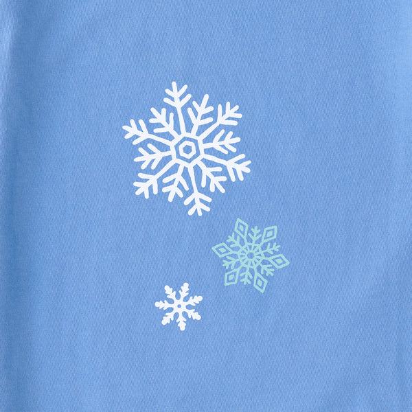 Life Is Good Women's Believe Falling Snowflakes Long Sleeve Crusher Tee