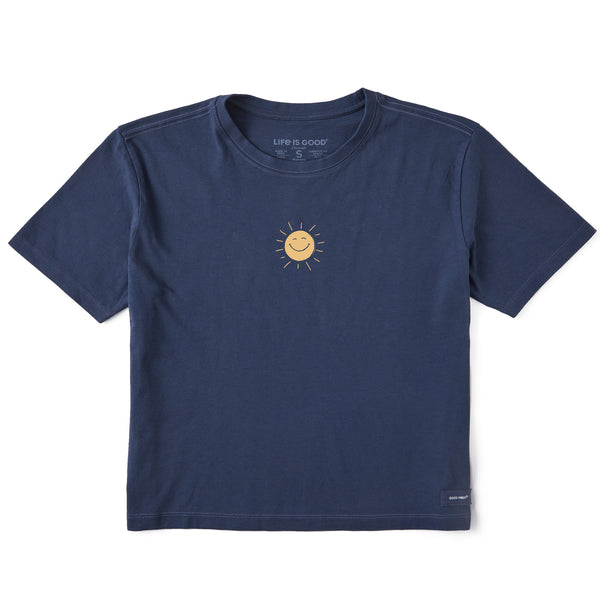 life is good Women's Bert's Smile Sun Short Sleeve Crusher Boxy Tee