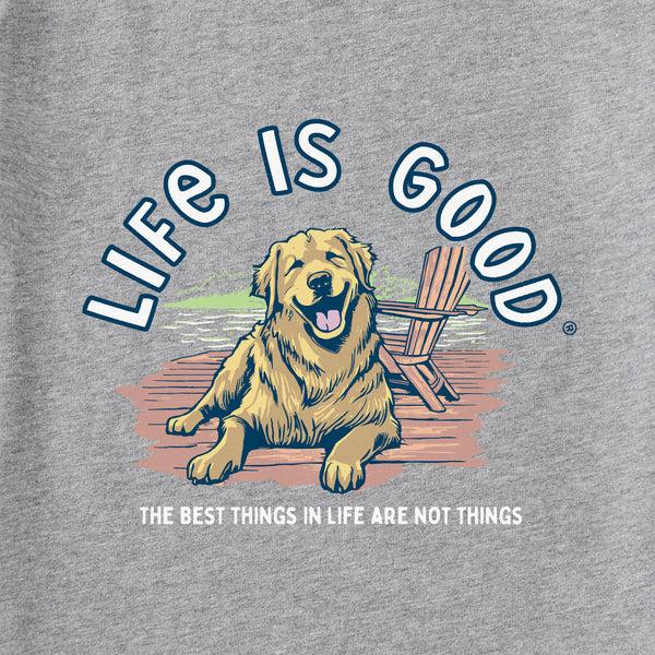 Life Is Good Women's Best Things Golden Dock Long Sleeve Crusher-LITE Hooded Tee