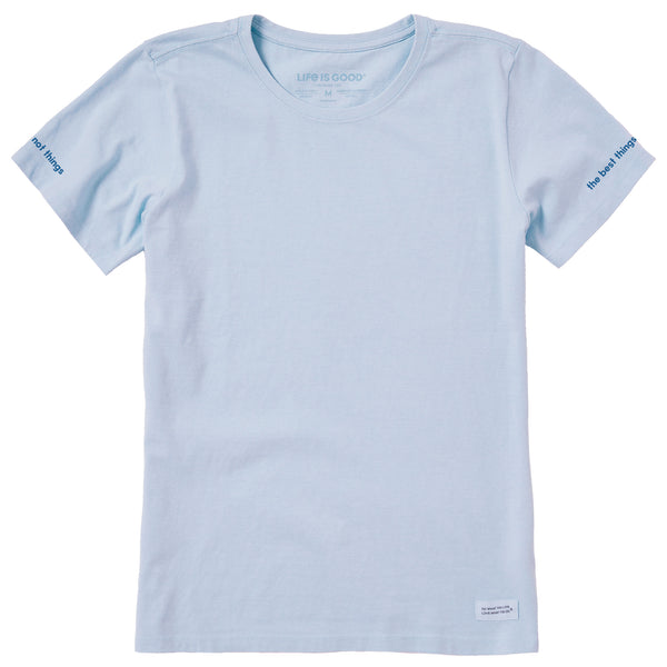 life is good Women's Best Things Message Short Sleeve Crusher Tee