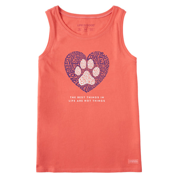 Life Is Good Women's Best Things Paw Heart Crusher Tank