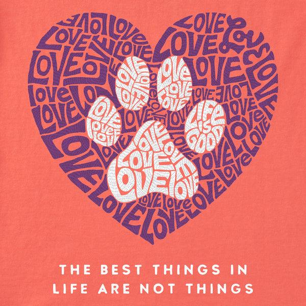 Life Is Good Women's Best Things Paw Heart Crusher Tank