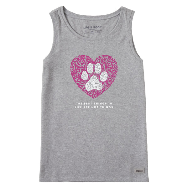 life is good Women's Best Things Paw Heart Crusher Tank