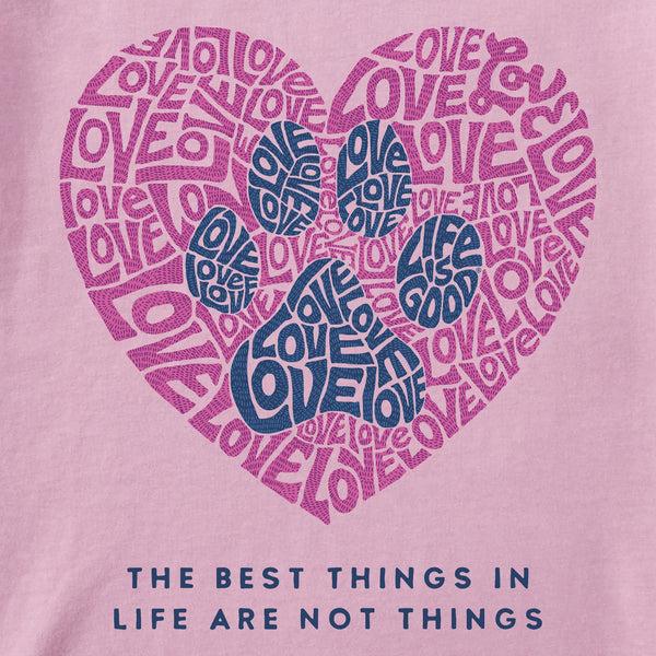 Life Is Good Women's Best Things Paw Heart Short Sleeve Vee