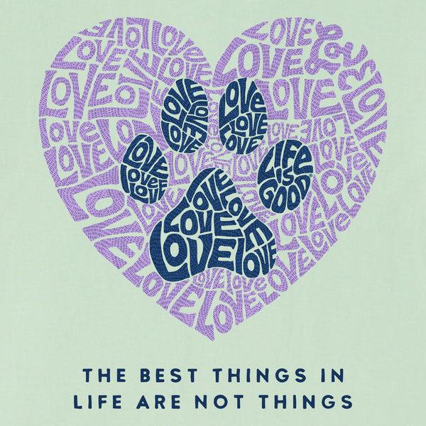 Life Is Good Women's Best Things Paw Heart Short Sleeve Vee