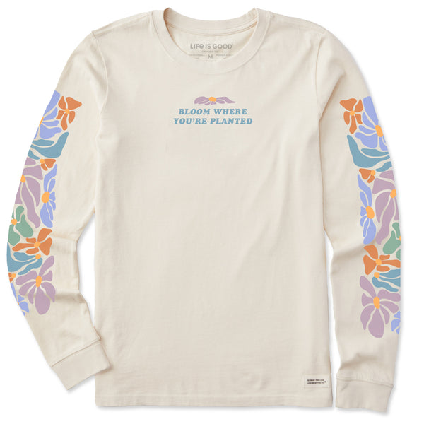 life is good Women's Bloom Where You're Planted Flower Long Sleeve Crusher Tee