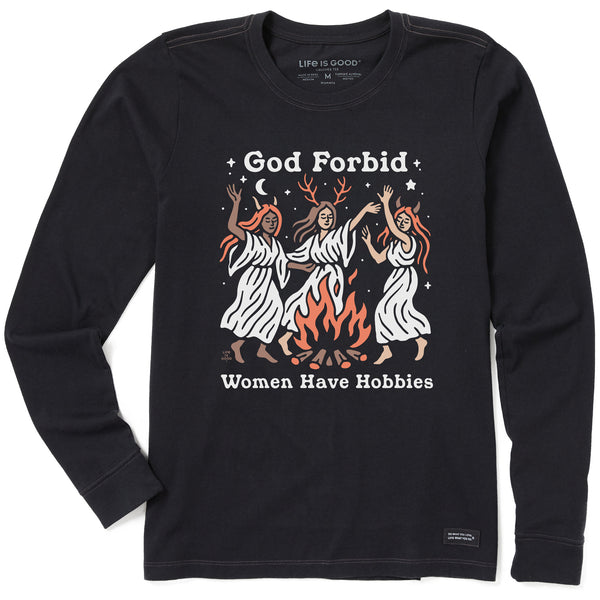 life is good Women's Bonfire Hobbies Long Sleeve Crusher Tee