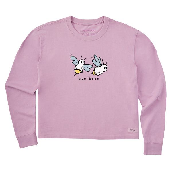 Life Is Good Women's Boo Bees Long Sleeve Crusher Boxy Tee